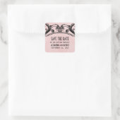 Rosa Vintage Wirbel Save the Date Stickers (Tasche)