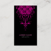 Rosa Vintage Wirbel Visitenkarte (Vorderseite)