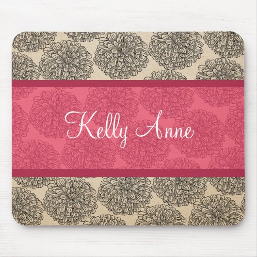 Rosa Vintage Zinnia Mousepad (Vorne)