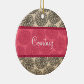 Rosa Vintage Zinnia Ornament (Rechts)