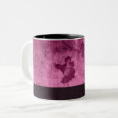 Rosa Vintager Blumenmuster-individueller Name Zweifarbige Tasse (Vorderseite Links)