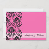 Rosa Vintager Blumenwirbel Einladung zur Hochzeit (Rückseite)