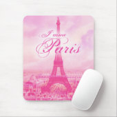 Rosa Vintager Eiffel-Turm Mousepad (Mit Mouse)