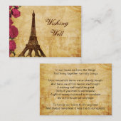 Rosa Vintager Eiffelturm Paris wünscht eine gute K Begleitkarte (Vorne/Hinten)