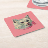 Rosa Vintager Extravaganter Cat Paper Untersetzer (angewinkelt)