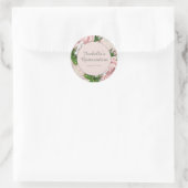 Rosa Vintager floraler Glitzer Quinceñera Runder Aufkleber (Tasche)