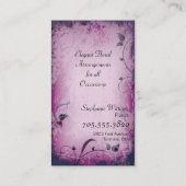 Rosa Vintager Floristen-belaubte Visitenkarte (Rückseite)