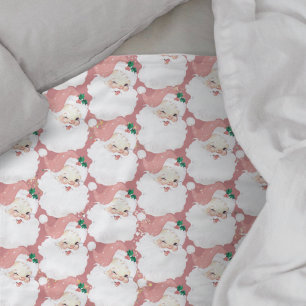 Rosa Vintager Santa Claus weinend Weihnachten Fleecedecke