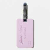 rosa Vintager Schmetterling Gepäckanhänger (Rückseite vertikal)