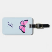 rosa Vintager Schmetterling no2 Gepäckanhänger (Vorderseite horizontal)