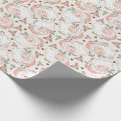 Rosa Vintager Weihnachtsmann Geschenkpapier (Ecke)