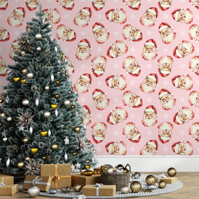 Rosa Vintager Weihnachtsmann Tapete (Von Creator hochgeladen)