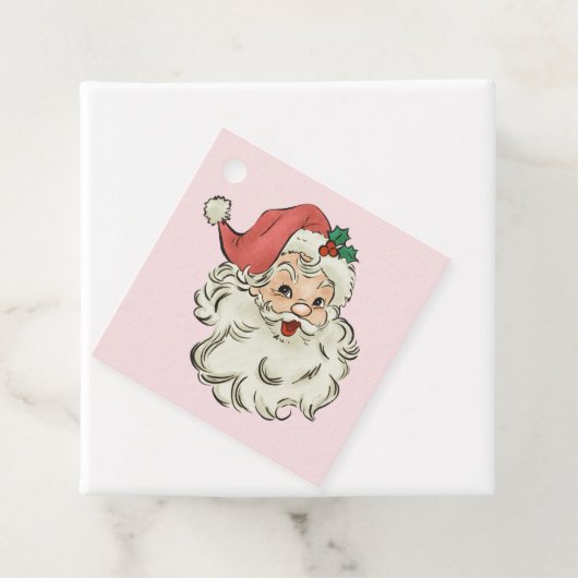 Rosa Vintager Weihnachtsmann, Weihnachten Geschenkanhänger (Beispiel)