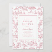 Rosa Vintages Brautparty Einladung (Vorderseite)