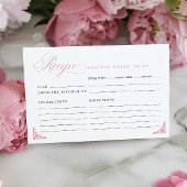 Rosa Vintages Brautparty Rezept Karte