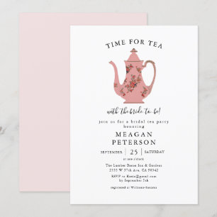Rosa Vintages Brautparty Tee Party Einladung