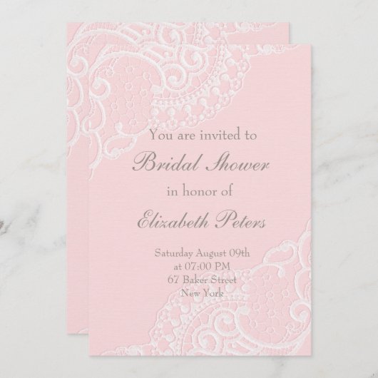 Rosa Vintages elegantes Hochzeitssemble-Brautparty Einladung (Vorne/Hinten)