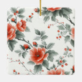 Rosa Vintages florales Foto Keramikornament (Rückseite)