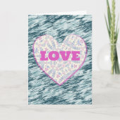 Rosa Vintages Herz Liebe Valentine Karte (Vorderseite)