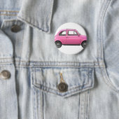 Rosa Vintages italienisches Auto Fiats 500 Button (Beispiel)
