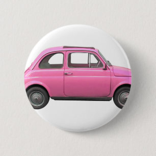 Rosa Vintages italienisches Auto Fiats 500 Button