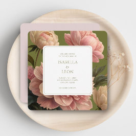 Rosa | Vintages Olivenöl und Rose Einladung