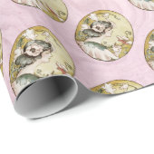 Rosa Vintages Viktorianisches Geschenkpapier (Rolleneckpunkt)