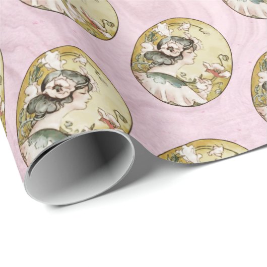 Rosa Vintages Viktorianisches Geschenkpapier (Rolleneckpunkt)