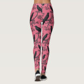 Rosa Vintages Vogelmuster Leggings (Rückseite)