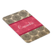 Rosa Vintages Zinnia Premium Magnet (Rechte Seite)