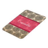 Rosa Vintages Zinnia Premium Magnet (Linke Seite)