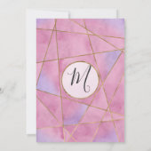 Rosa Violet Gold Geo Brautparty Einladung (Rückseite)