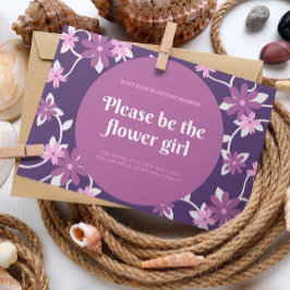 Rosa Violet Illustriert Blume Girl Wedding Card Einladung
