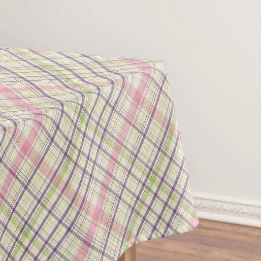 Rosa Violet Lila Lime Green Kariertes Muster Tischdecke (Beispiel)