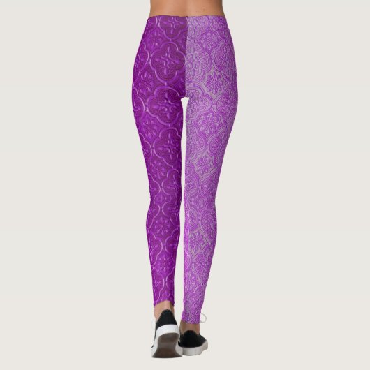 Rosa Violet Mosaik Kunst Leggings (Rückseite)