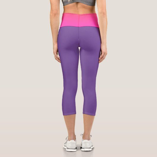 Rosa + Violett Capri Leggings (Rückseite)