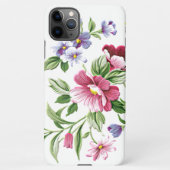 Rosa Violett Lila Blumenmuster iPhone Hülle (Rückseite)