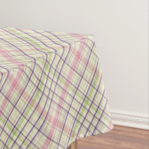 Rosa Violett Lila Limettengrün Karomuster Tischdecke