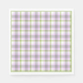 Rosa Violett Lila Zitronengrün Weißer Tartan Karie Serviette (Vorderseite)