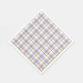 Rosa Violett Lila Zitronengrün Weißer Tartan Karie Serviette (Ecke)