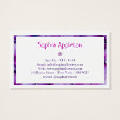 Rosa violette aquamarine, handbemalte Aquarellblum (Rückseite)