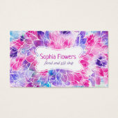 Rosa violette aquamarine, handbemalte Aquarellblum (Vorderseite)