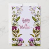 Rosa violette Blumen | Bloom Baby Shower Einladung (Rückseite)