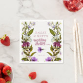 Rosa violette Blumen | Bloom Bridal Shower Serviette (Beispiel)