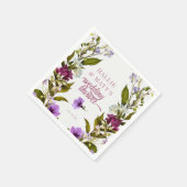 Rosa violette Blumen | Bloom Bridal Shower Serviette (Ecke)