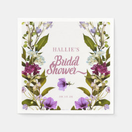Rosa violette Blumen | Bloom Bridal Shower Serviette