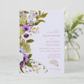 Rosa violette Blumen | Bloom Wedding Einladung (Stehend Vorderseite)