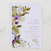 Rosa violette Blumen | Bloom Wedding Einladung (Vorne/Hinten)