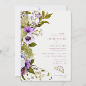 Rosa violette Blumen | Bloom Wedding Einladung (Vorderseite)