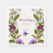 Rosa violette Blumen | Bloom Wedding Serviette (Vorderseite)